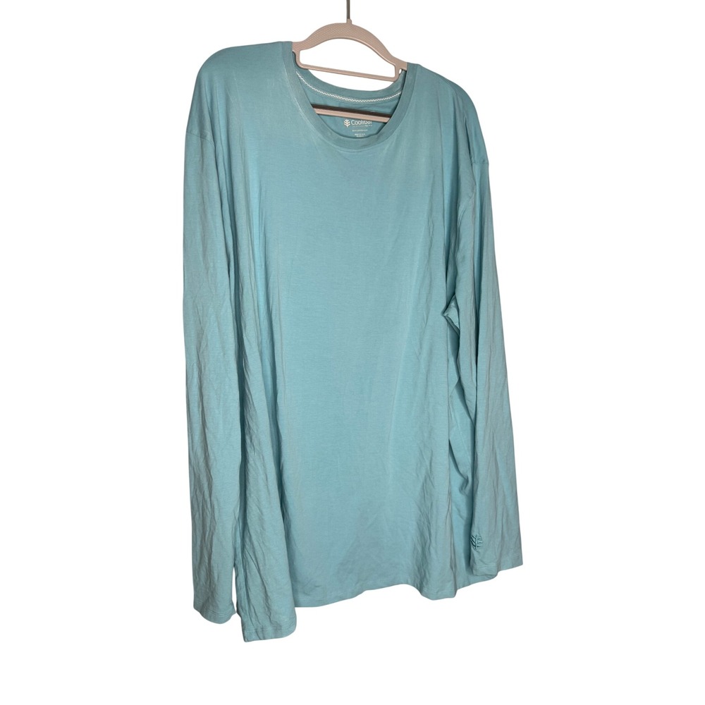 Coolibar Morada Everyday Long Sleeve T-Shirt UPF 50+ Aqua Blue XXL 01017